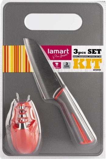 Set de cocina Lamart con cuchillo, afilador y tabla de cortar