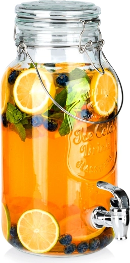 Dispensador de bebidas de vidrio con grifo 4 l