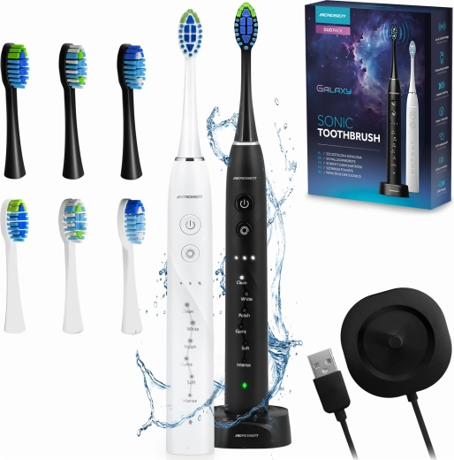Cepillo de dientes eléctrico sónico Berdsen Galaxy Duo – set de 2 uds