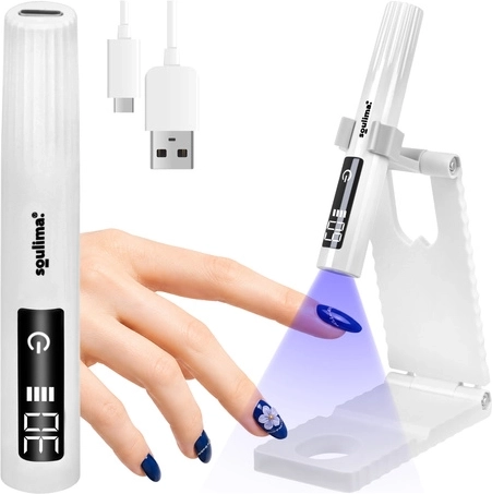 Lámpara UV/LED portátil para uñas Soulima mini 3 W con LCD y soporte, USB‑C