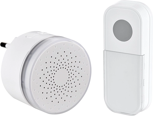 Solight mini timbre inalámbrico para enchufe 180 m blanco con Learning code