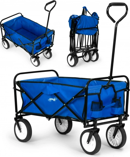 Carrito de jardín plegable azul 116 × 54 × 90 cm