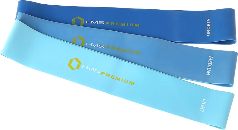 Juego de bandas elásticas de resistencia HMS Premium – set de 3 niveles