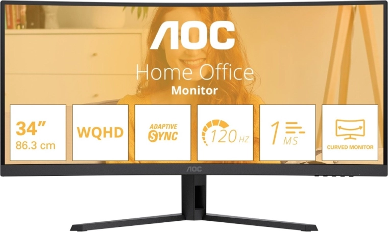 Monitor ultrawide curvo AOC de 34" WQHD 120 Hz