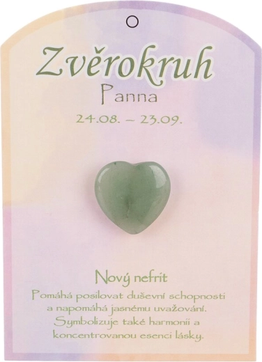 Corazón de nefrita para el signo Virgo