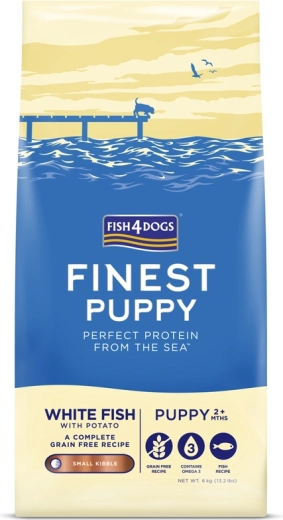 Fish4Dogs Finest pienso seco de gránulo pequeño para cachorros con pescado blanco y patatas 6 kg