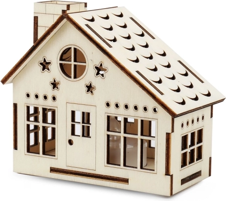 Cabaña de madera con vela LED KOUZLO DŘEVA