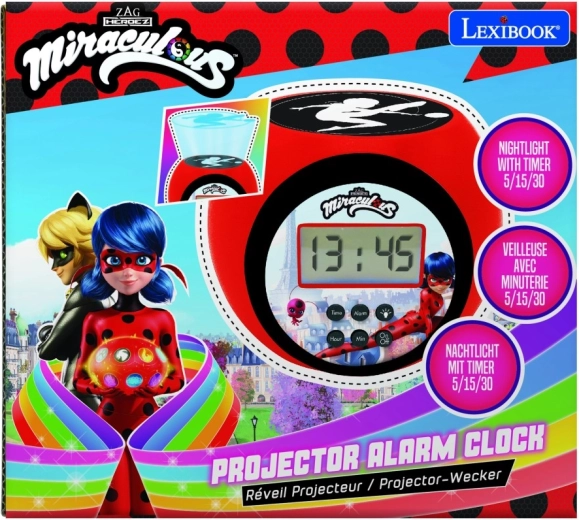 Despertador con proyector Miraculous: La mariquita y el gato negro