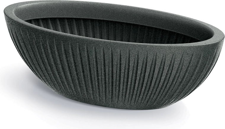 Macetero ovalado Latia 58 cm negro granito