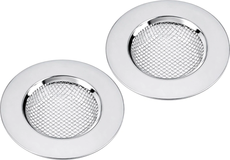 Colador de acero inoxidable para fregadero 6,5 cm, set de 2 uds.