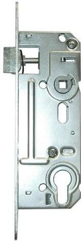 Cerradura de embutir para cilindro, distancia entre ejes 90 mm, profundidad 60 mm, derecha/izquierda, zincado blanco
