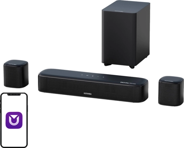 Barra de sonido Ultimea Aura A50 Pro 5.1 con Dolby Atmos y subwoofer