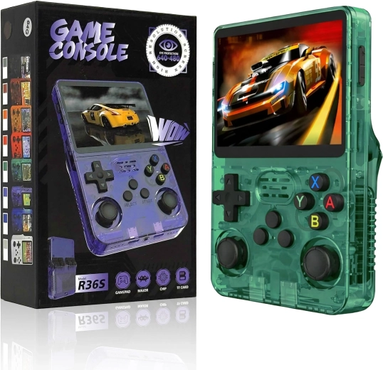 Consola de videojuegos portátil RENEW FORCE R36S verde