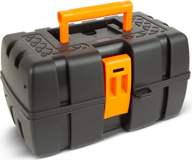 Maletín de plástico para herramientas con organizador triple de 37 x 23 x 21 cm