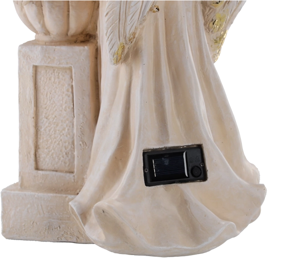 Ángel decorativo con cuenco e iluminación LED