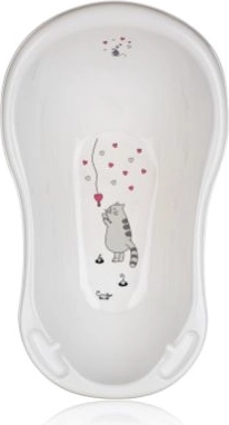 Bañera infantil 84 cm con diseño de gato – blanca