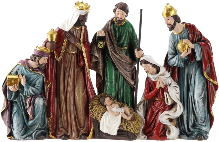 Belén decorativo Nacimiento de Jesús con los tres reyes - 1 pieza