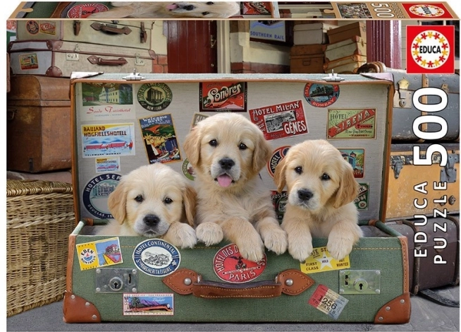 Educa Puzzle Cachorritos en una maleta 500 piezas