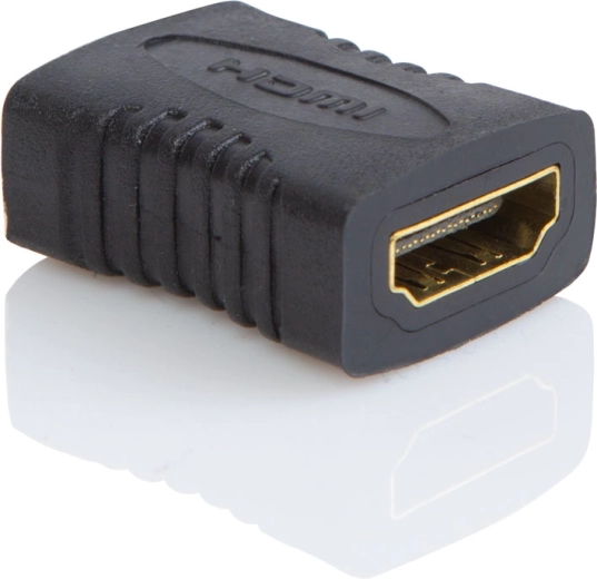 Adaptador HDMI chapado en oro, hembra a hembra