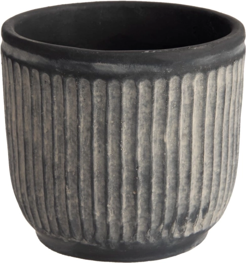 Maceta RELIEF de cemento negra 14 × 14 × 13 cm