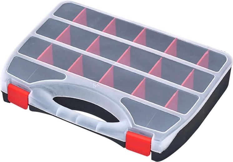 Organizador de plástico Domino 360 × 268 × 66 mm con compartimentos ajustables