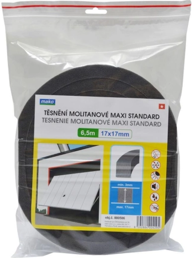 Junta de espuma autoadhesiva para ventanas y puertas MAXI 17 × 17 mm, antracita, 6,5 m – MAKO