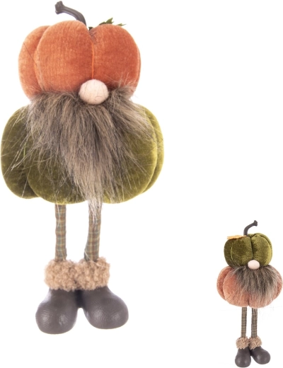 Duende decorativo con calabaza de polirresina (2 variantes)