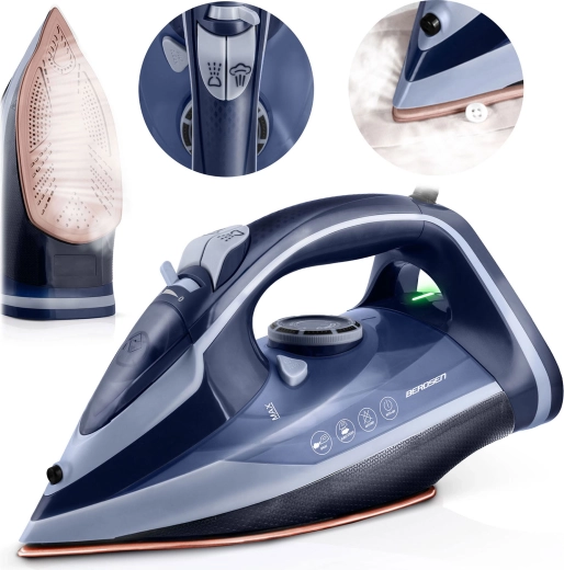 Plancha de vapor 3000 W con suela cerámica BERDSEN