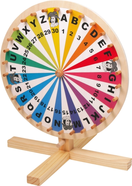 Ruleta de madera small foot – letras A–Z y números 1–30