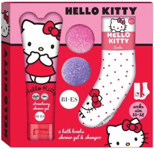 Set de regalo Hello Kitty para baño y ducha con champú y calcetines