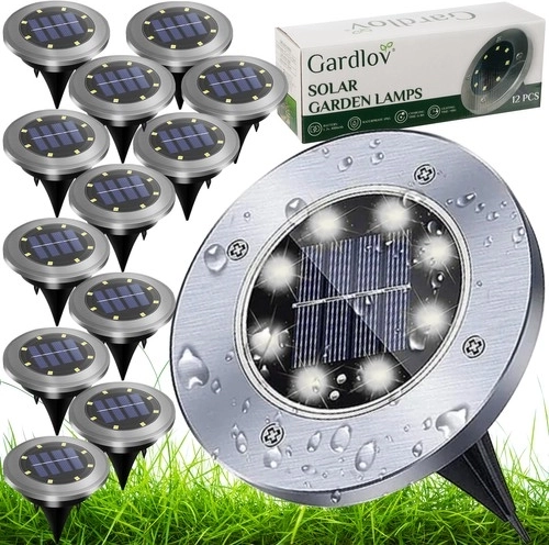 Luces LED solares para jardín - 12 piezas