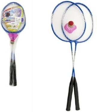 Set de bádminton con palas metálicas en bolsa de malla – 3 colores