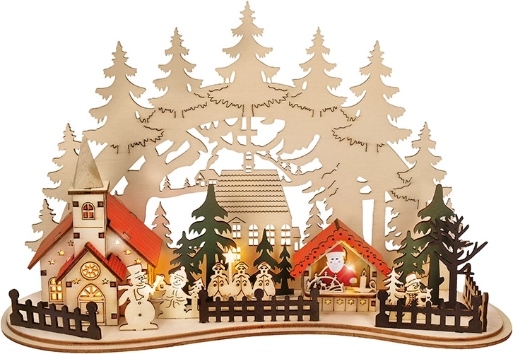 Pueblo navideño LED Solight con iglesia