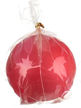 Vela decorativa mate en forma de bola roja 8 cm