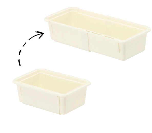 Organizador de cajón extensible MiniMax 18,5–28,5 × 12,5 × 7 cm, beige