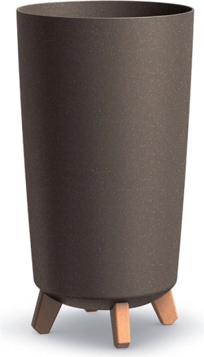 Maceta con patas Gracia Tubus Slim Eco Wood 24 cm – café