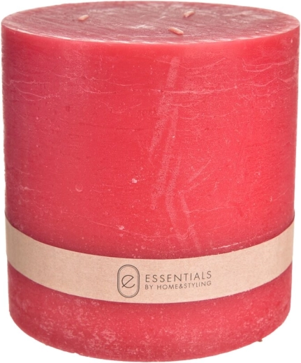 Vela decorativa roja de gran formato 14 × 14 × 14 cm