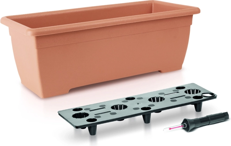 Jardinera con autorriego BALCONY CAN 50 cm terracota