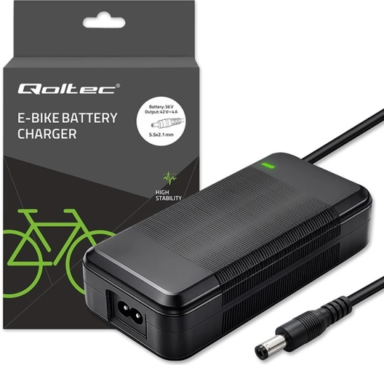Cargador para bicicleta eléctrica y scooter 36 V (42 V, 4 A, 5.5×2.1) + cable de alimentación