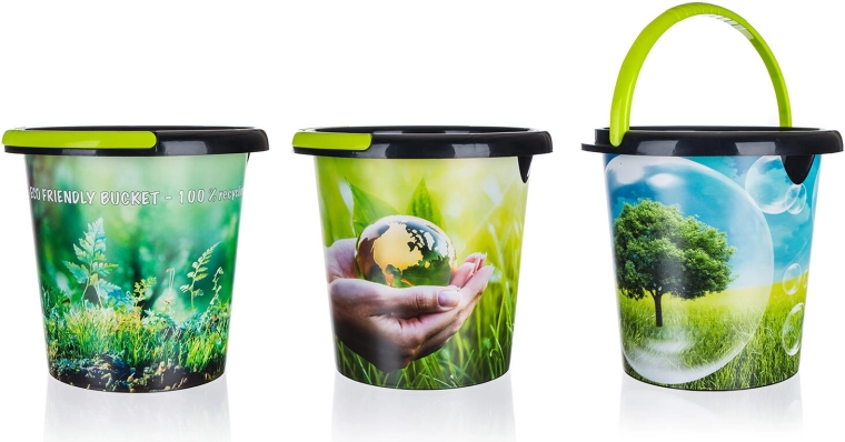 Cubo ECO con pico vertedor de 5 l de plástico reciclado