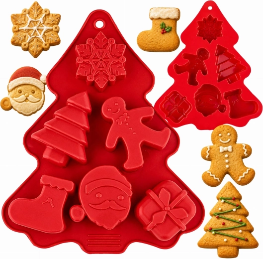 Molde de silicona para 6 dulces navideños