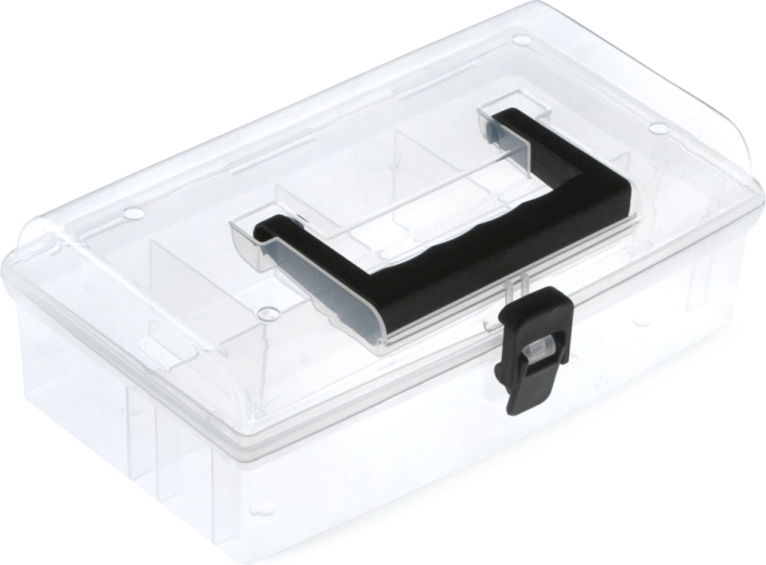 Organizador de plástico con asa 245 × 135 × 85 mm transparente