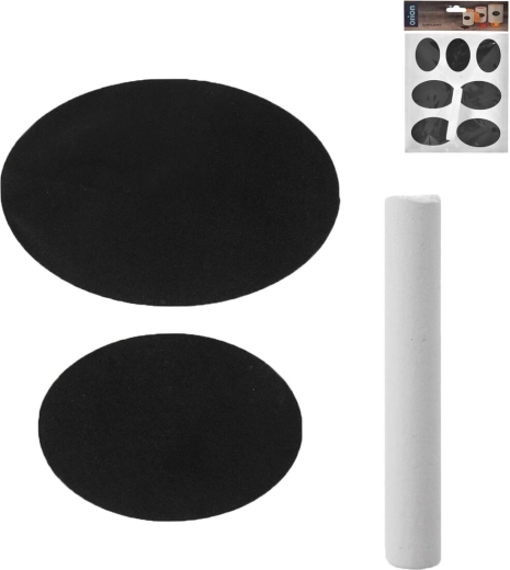Pegatinas ovaladas en blanco para botes con tiza (14 uds.)