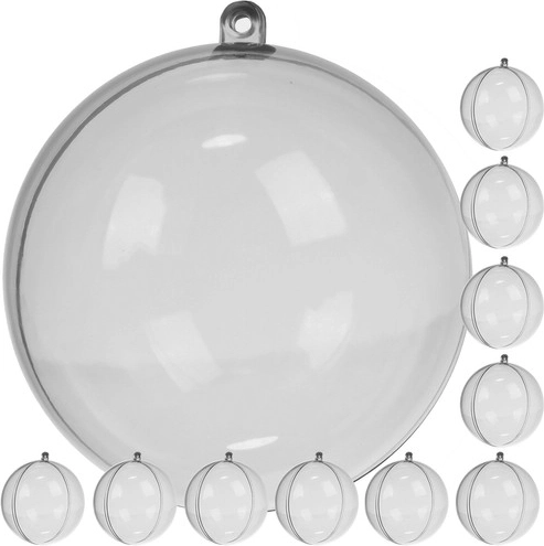 Bolas navideñas transparentes desmontables de 12 cm Ruhhy – set de 10 uds