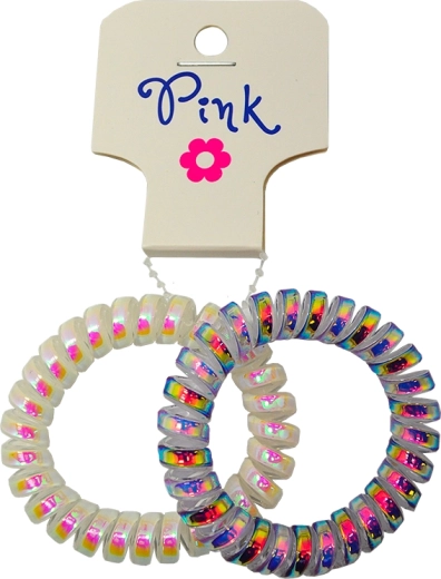 Gomas para el pelo PINK moradas y nacaradas (2 uds)