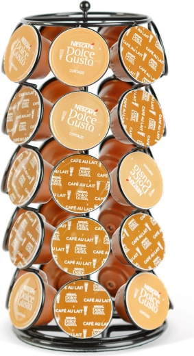 Soporte metálico giratorio para 35 cápsulas Dolce Gusto negro
