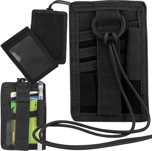 Funda textil para credencial e ID con ventana y cordón