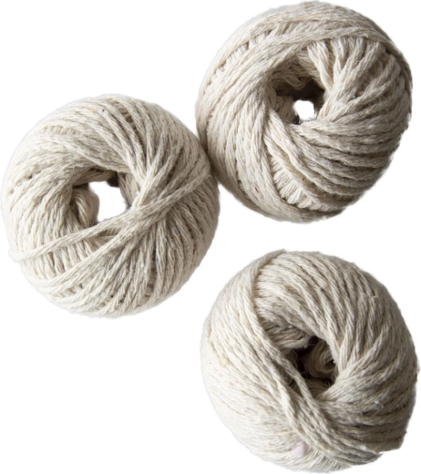 Cordel de algodón 25 m, blanco (3 uds)
