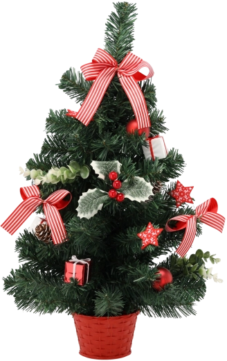 Árbol de Navidad 60 cm rojo con acebo
