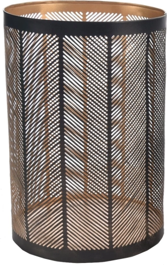 Candelabro Line metálico negro y dorado 22 cm